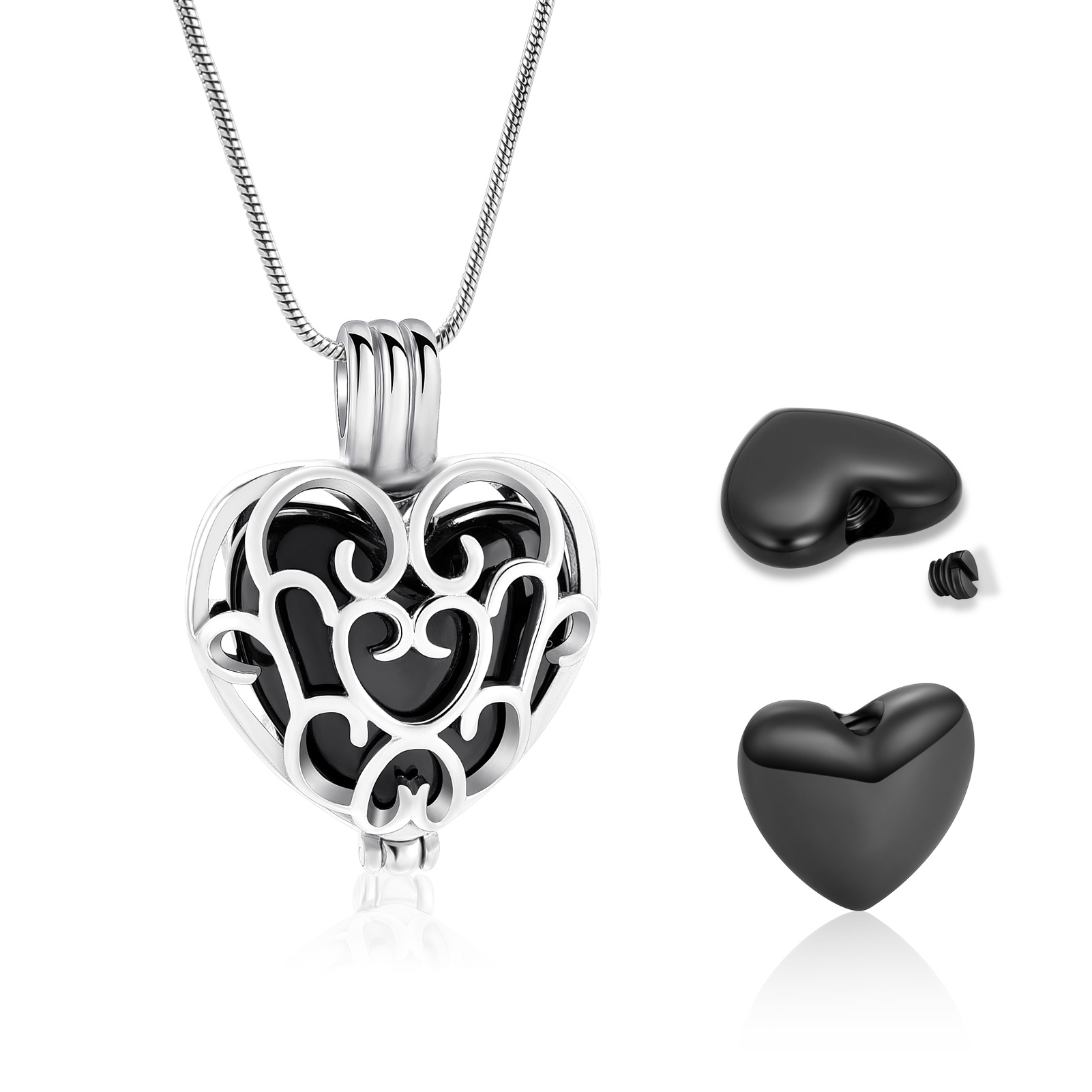 Hollow Heart Romantic Women Urns Necklace For Ashes Memorial Jewelry Pendant US