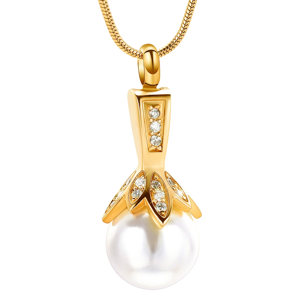 Pearl Locket Necklace Cremation Jewelry for Ashes Pendent for Ashes and ...