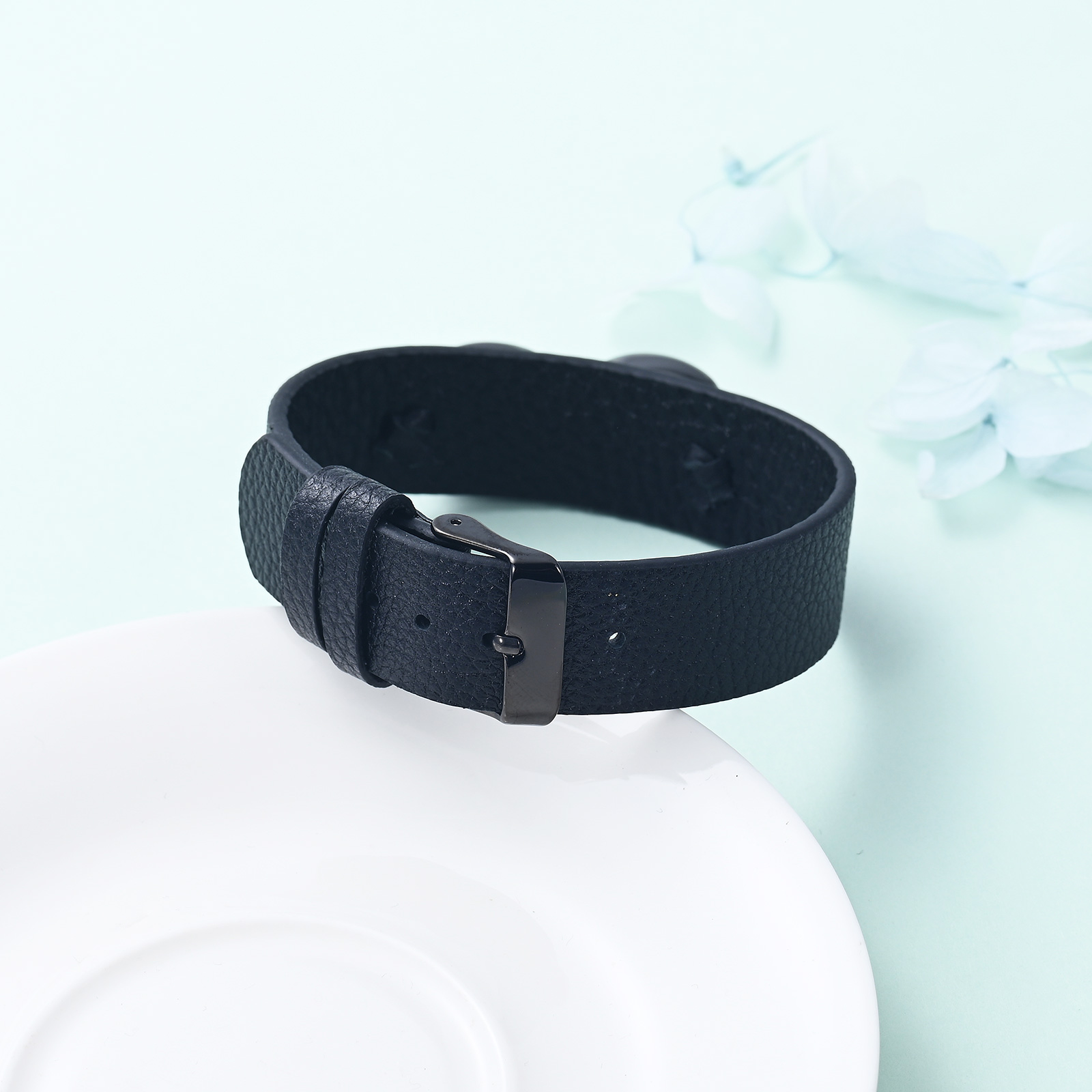 Men's Cremation Bracelet Infinity Urn Bracelet for Ashes Genuine Leather Bangle - Picture 24 of 37