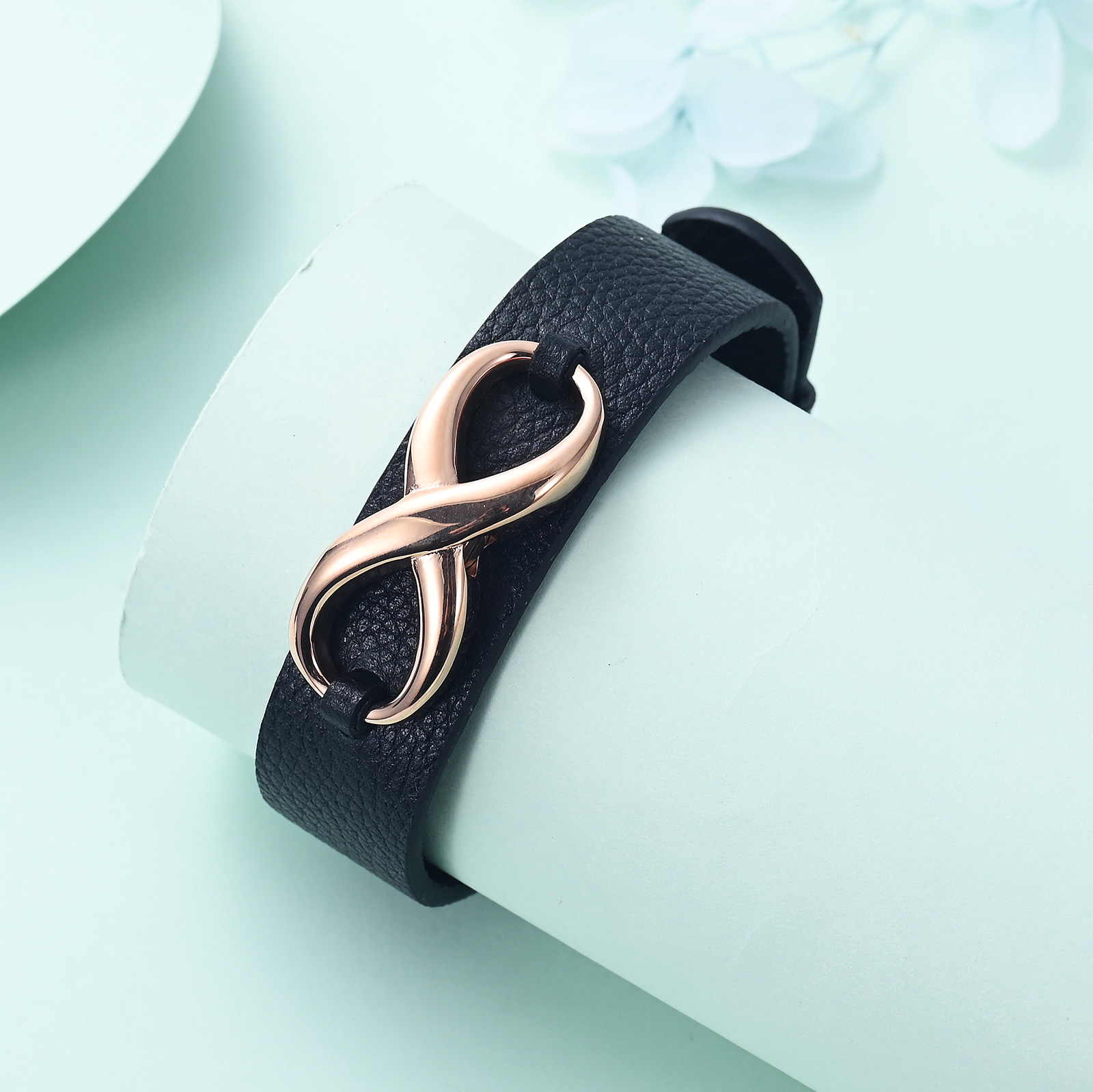 Men's Cremation Bracelet Infinity Urn Bracelet for Ashes Genuine Leather Bangle - Picture 35 of 37