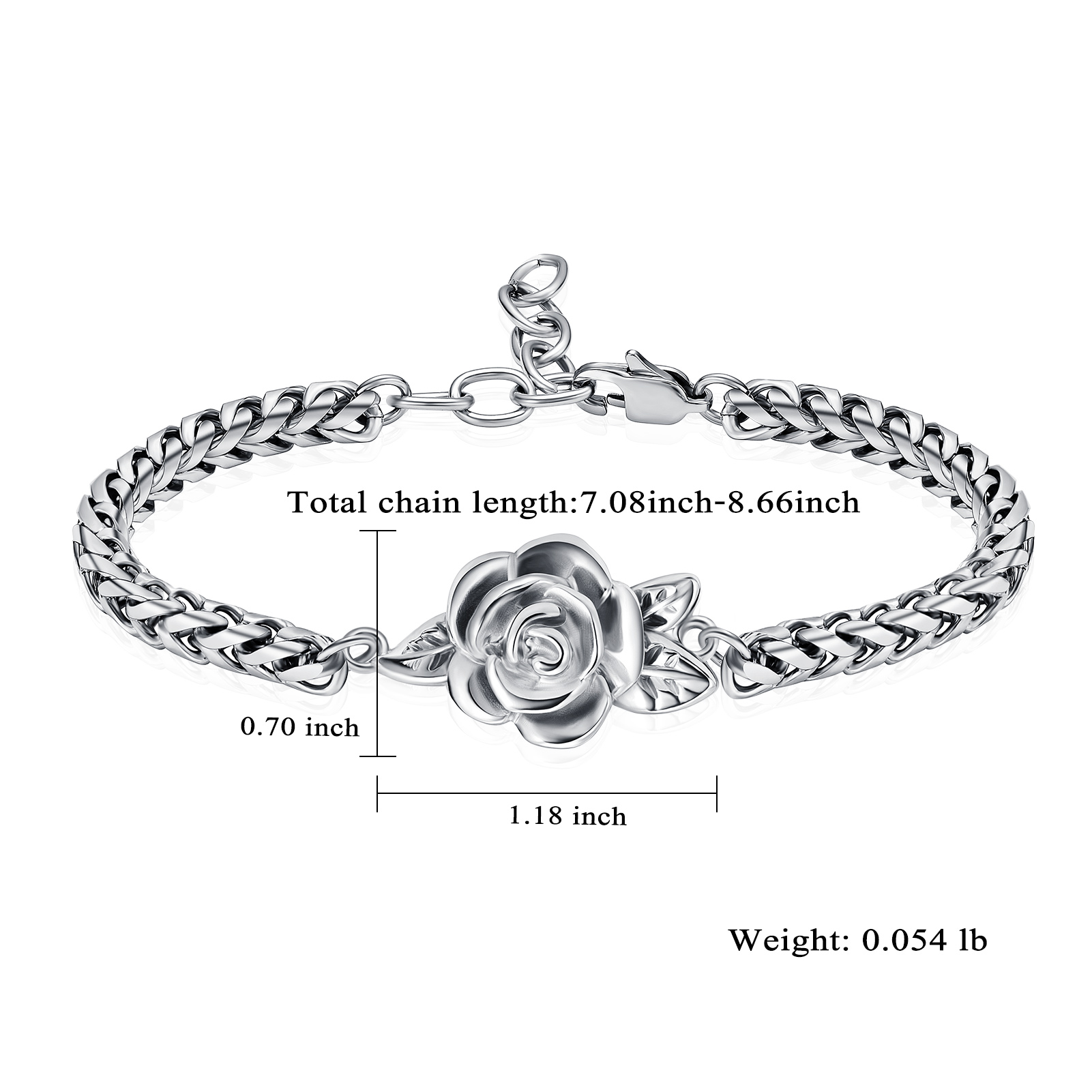 Rose Urn Cremation Bracelet For Ashes Memorial Woman Keepsake Bangle Jewelry - Picture 24 of 47