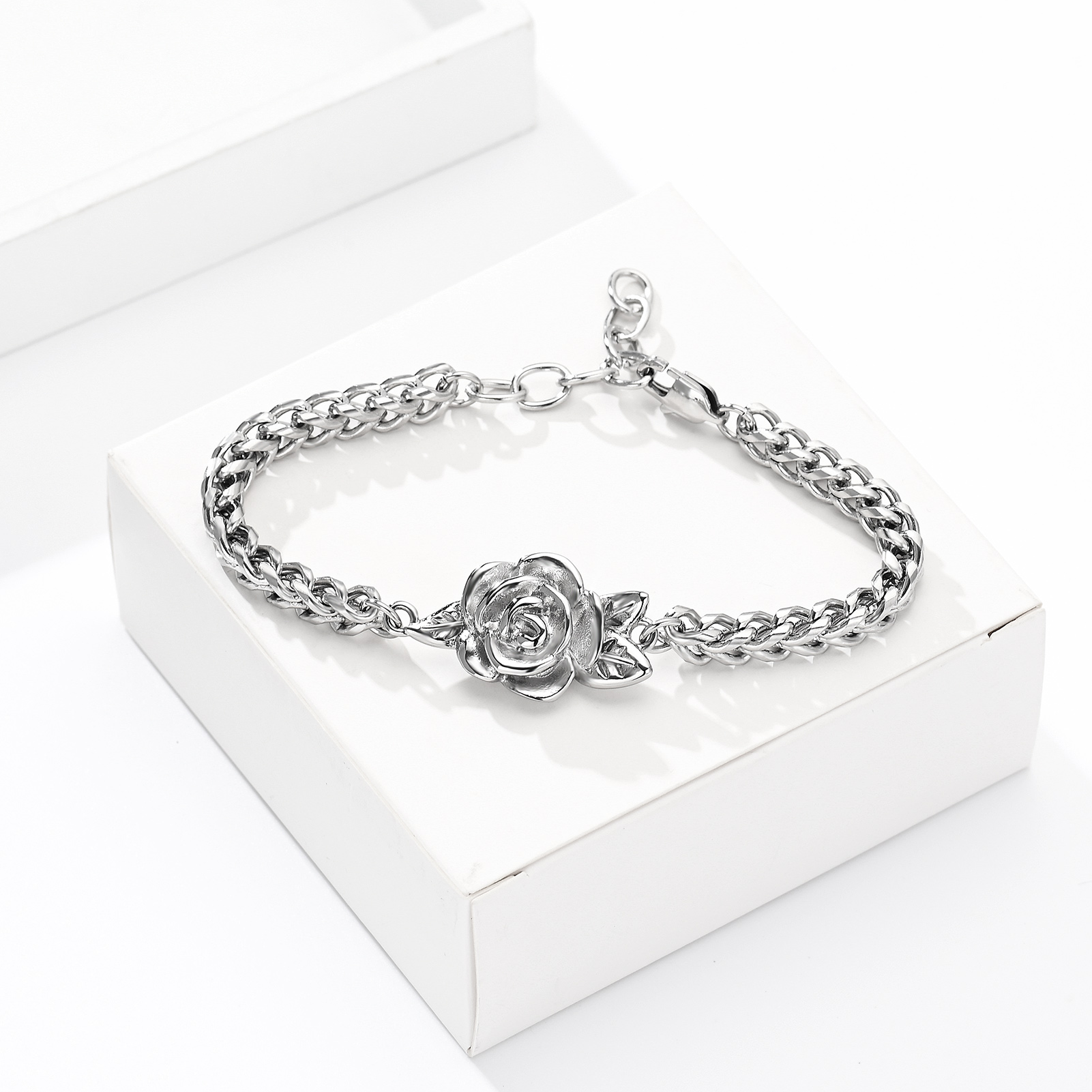 Rose Urn Cremation Bracelet For Ashes Memorial Woman Keepsake Bangle Jewelry - Picture 25 of 47