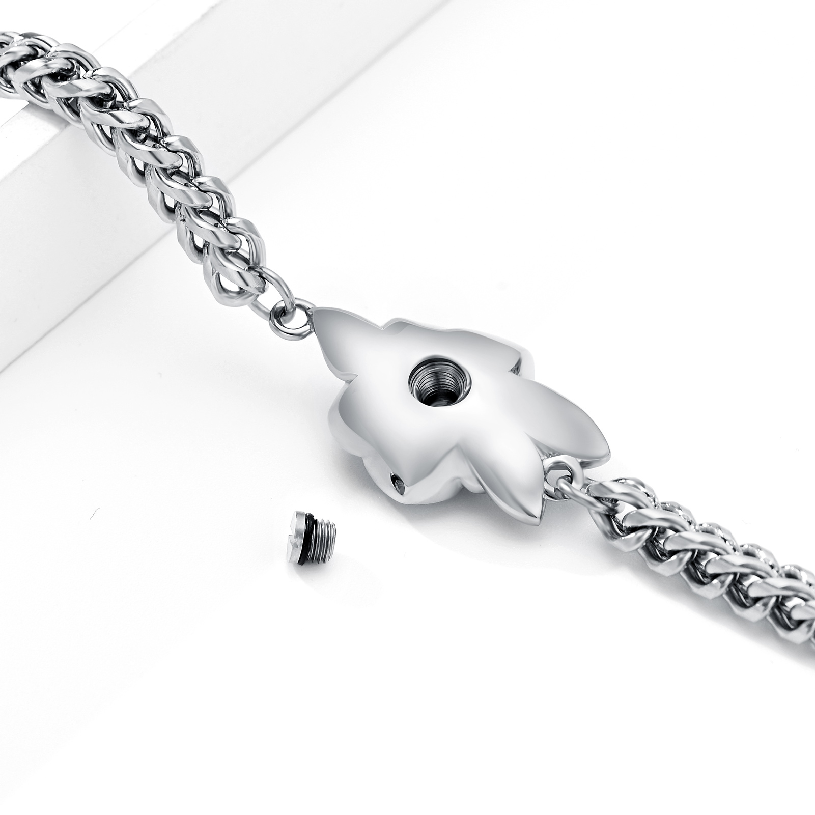 Rose Urn Cremation Bracelet For Ashes Memorial Woman Keepsake Bangle Jewelry - Picture 26 of 47