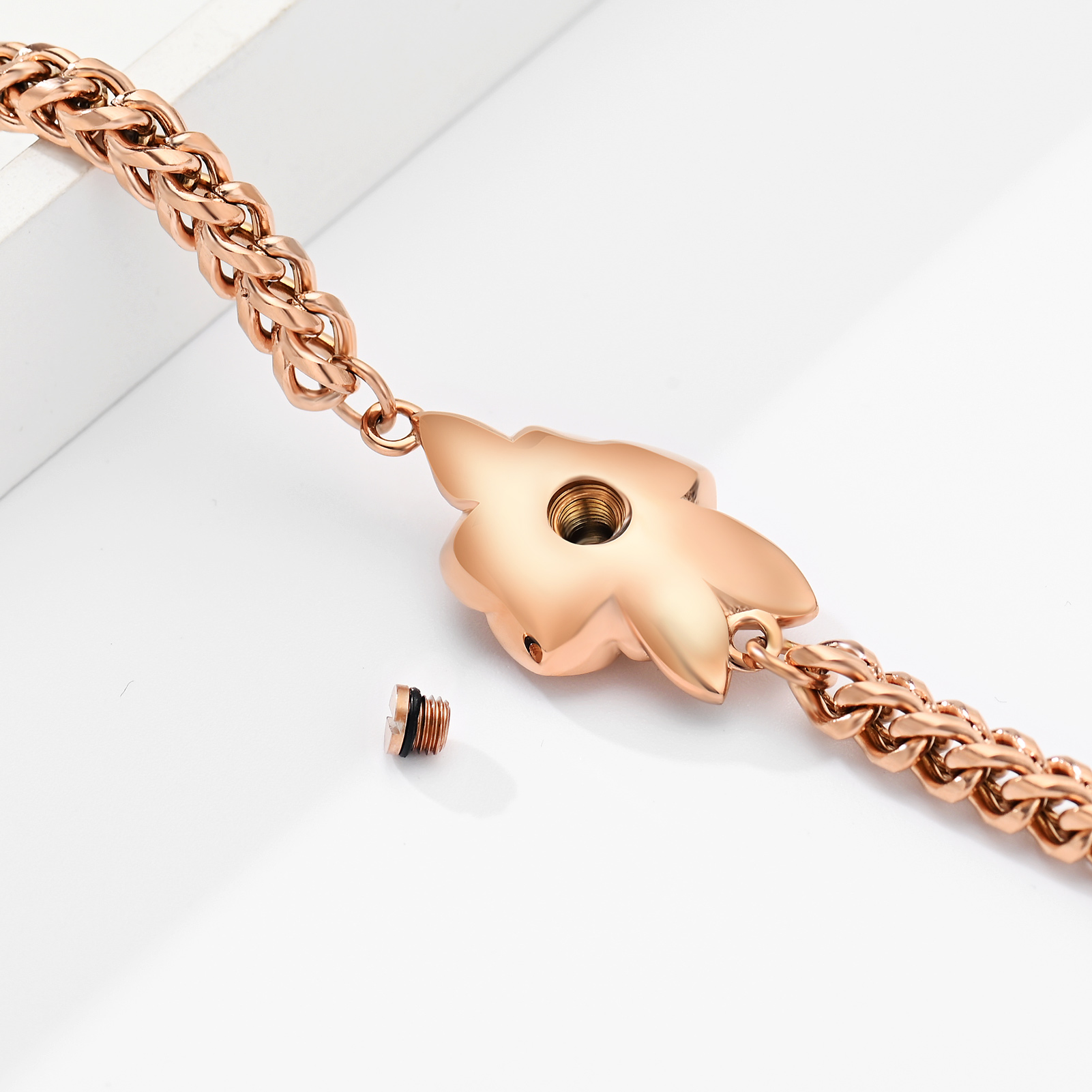 Rose Urn Cremation Bracelet For Ashes Memorial Woman Keepsake Bangle Jewelry - Picture 30 of 47