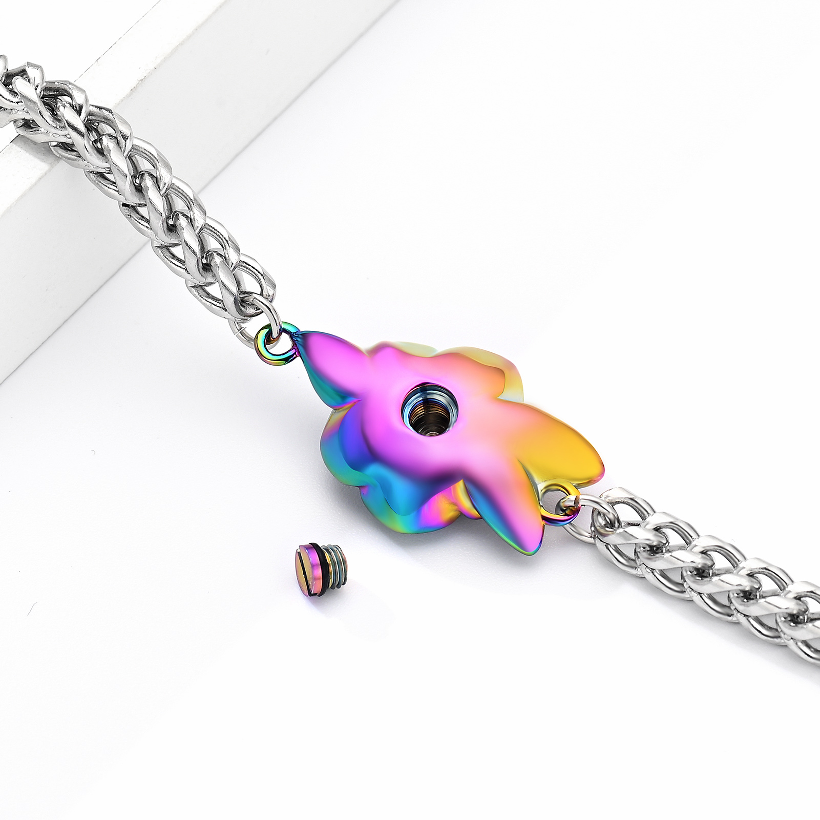 Rose Urn Cremation Bracelet For Ashes Memorial Woman Keepsake Bangle Jewelry - Picture 45 of 47