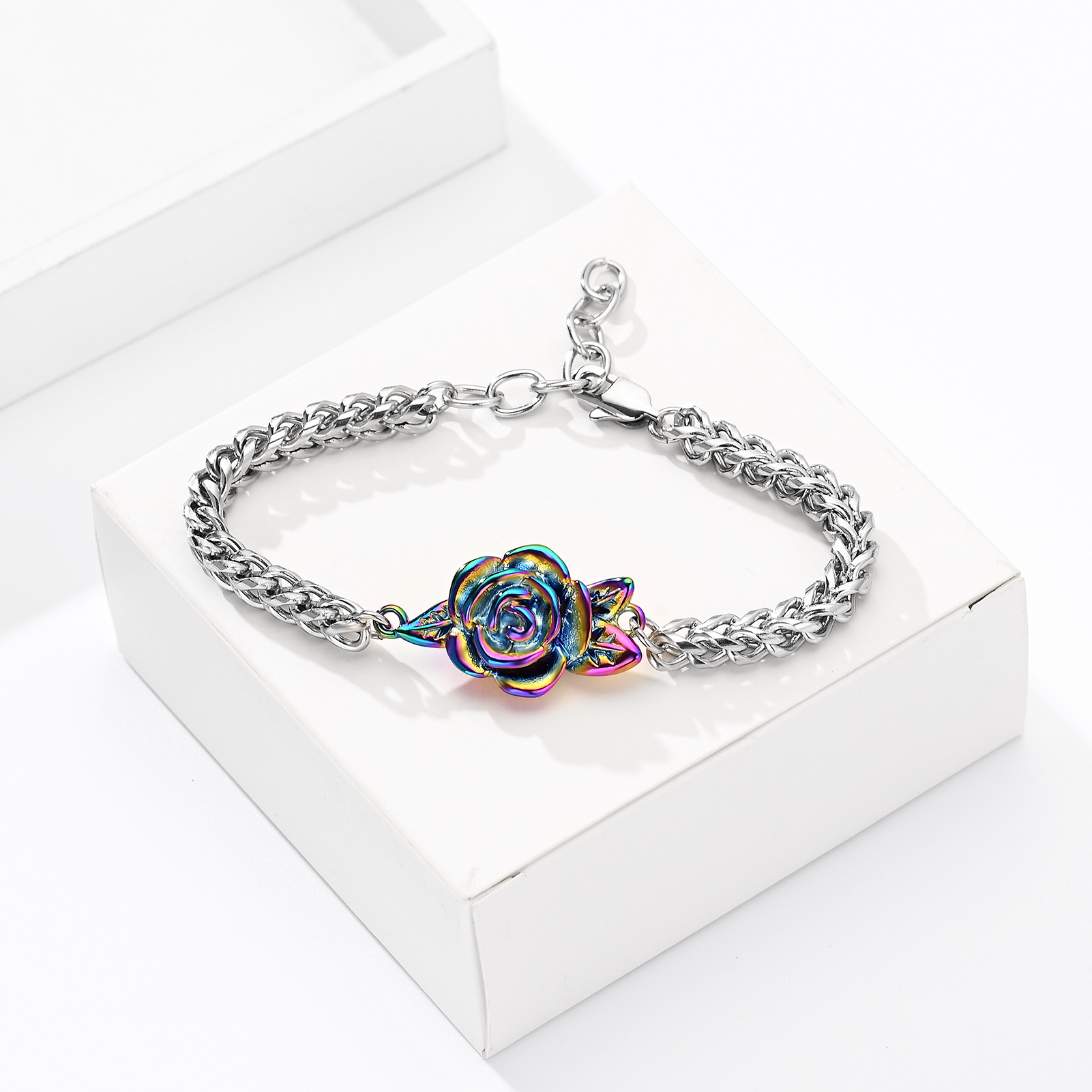 Rose Urn Cremation Bracelet For Ashes Memorial Woman Keepsake Bangle Jewelry - Picture 47 of 47