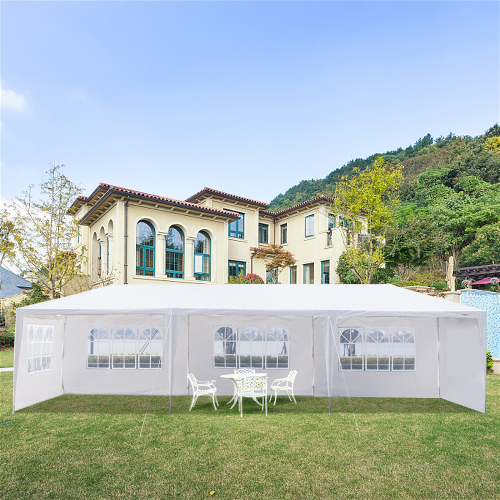 10'X10'/20'/30' Canopy Wedding Party Tent Gazebo Pavilion w/Walls Cover Outdoor