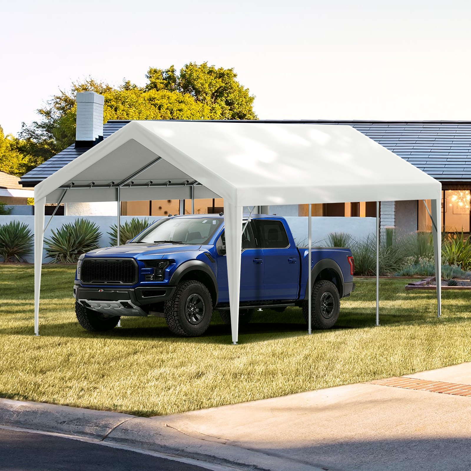 10 x 20 Fuß Carport Ersatz Überdachung Schwerlast Auto Unterstand Zelt Abdeckung - Bild 15 von 16