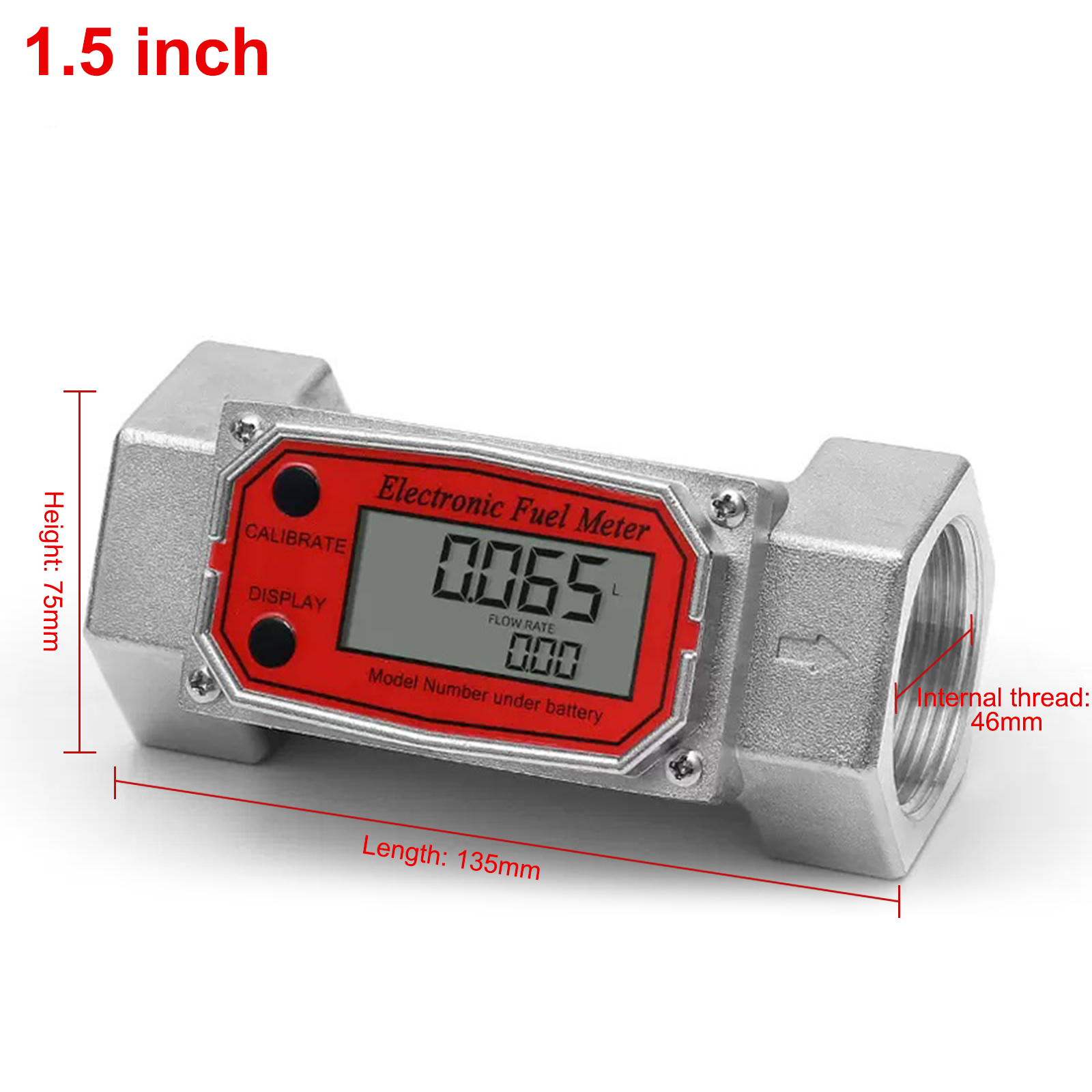 1" 1.5" 2" Electronic Turbines Digital LCD Water Fuel Flow Meter Flow Gauge - Picture 16 of 17