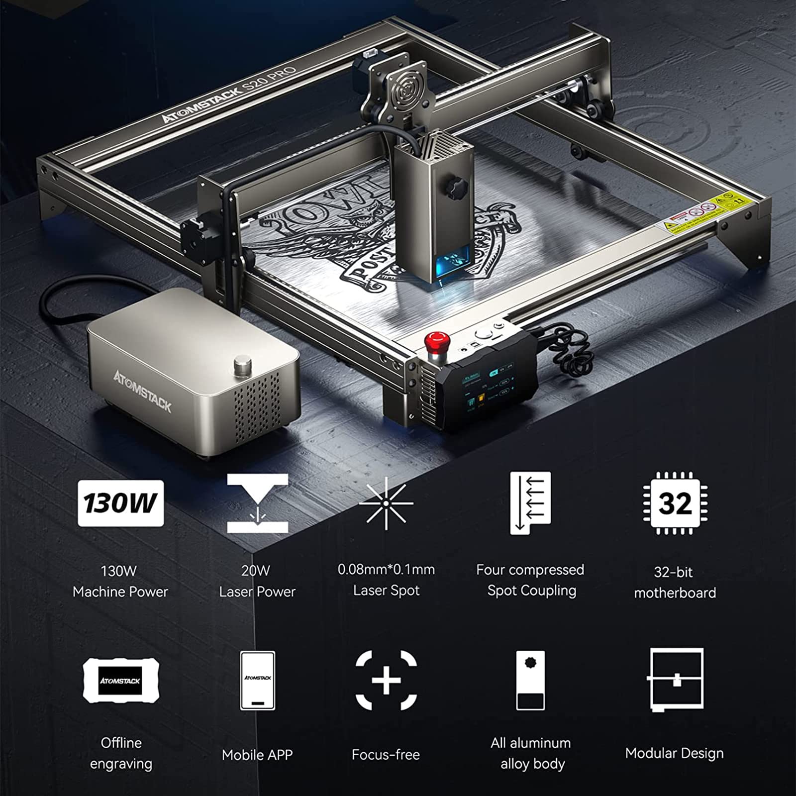 ATOMSTACK Graviermaschine Lasergravierer Engraving Maschine und Zubehörsets DE - Bild 25 von 88