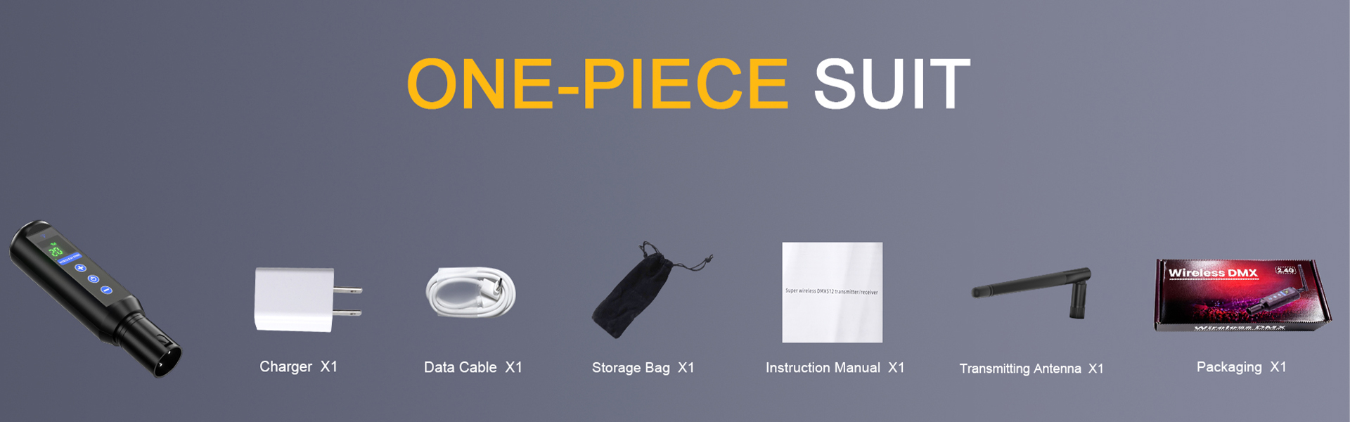 SHEHDS DMX Wireless Transmitter/Long-Range/Rechargeable Receiver Stage Par Light