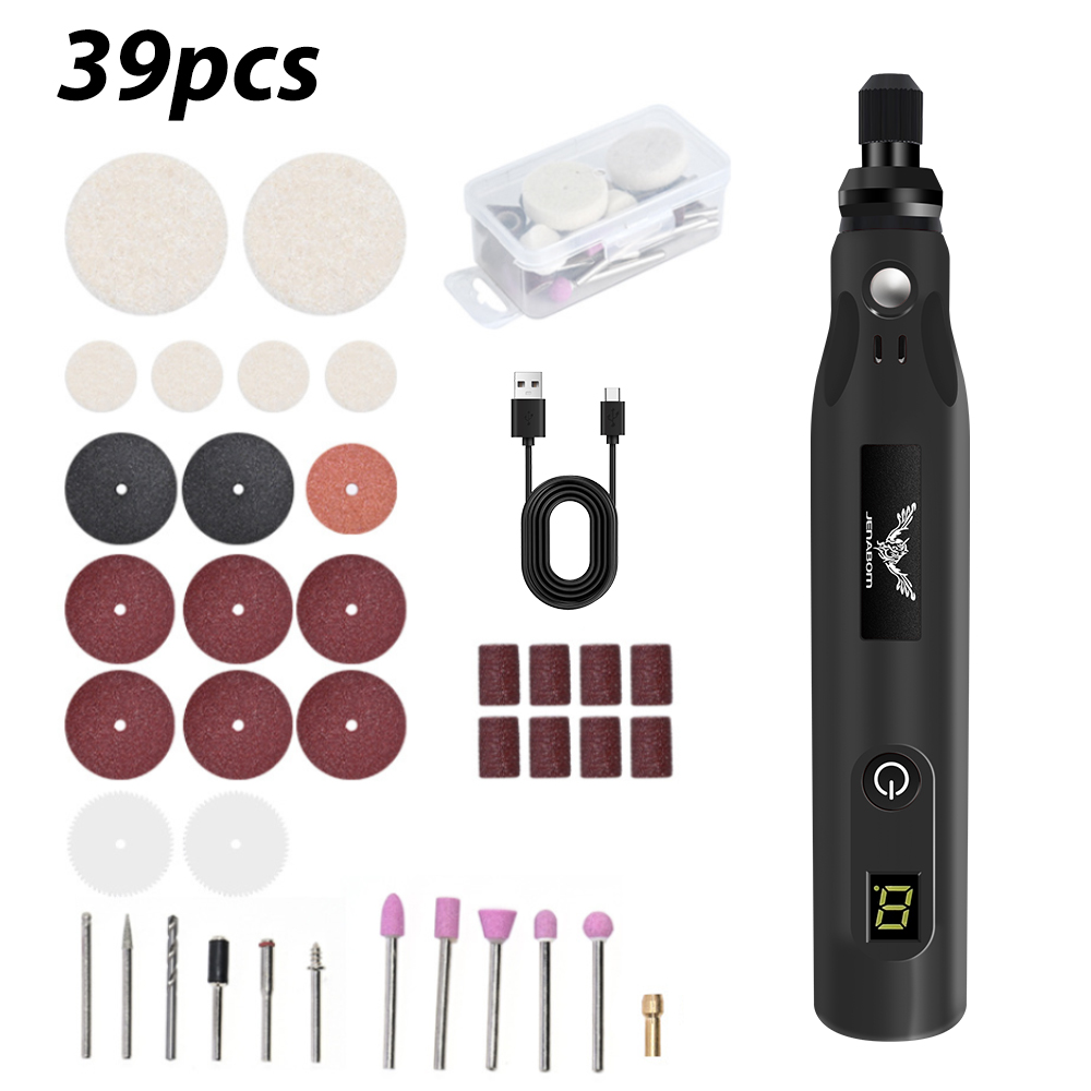 39pcs Cordless Rotary Tool Mini Electric Rotary DIY Grinder with Variable Speed - Picture 12 of 13