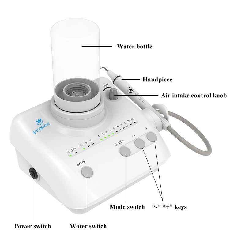 VVDental VET-W3 Portable Piezo Ultrasonic Scaler System,Fit EMS & Woodpecker