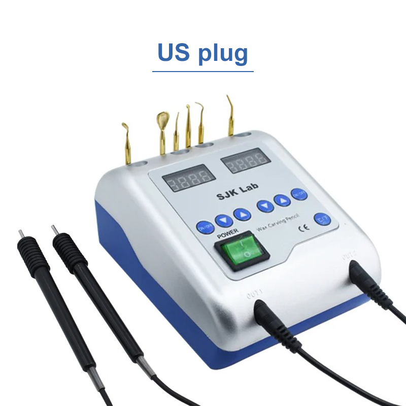 SJK Dental Lab Electric Wax Knife Waxer Carving Pencil Carver with 6 Tips 2 Pens
