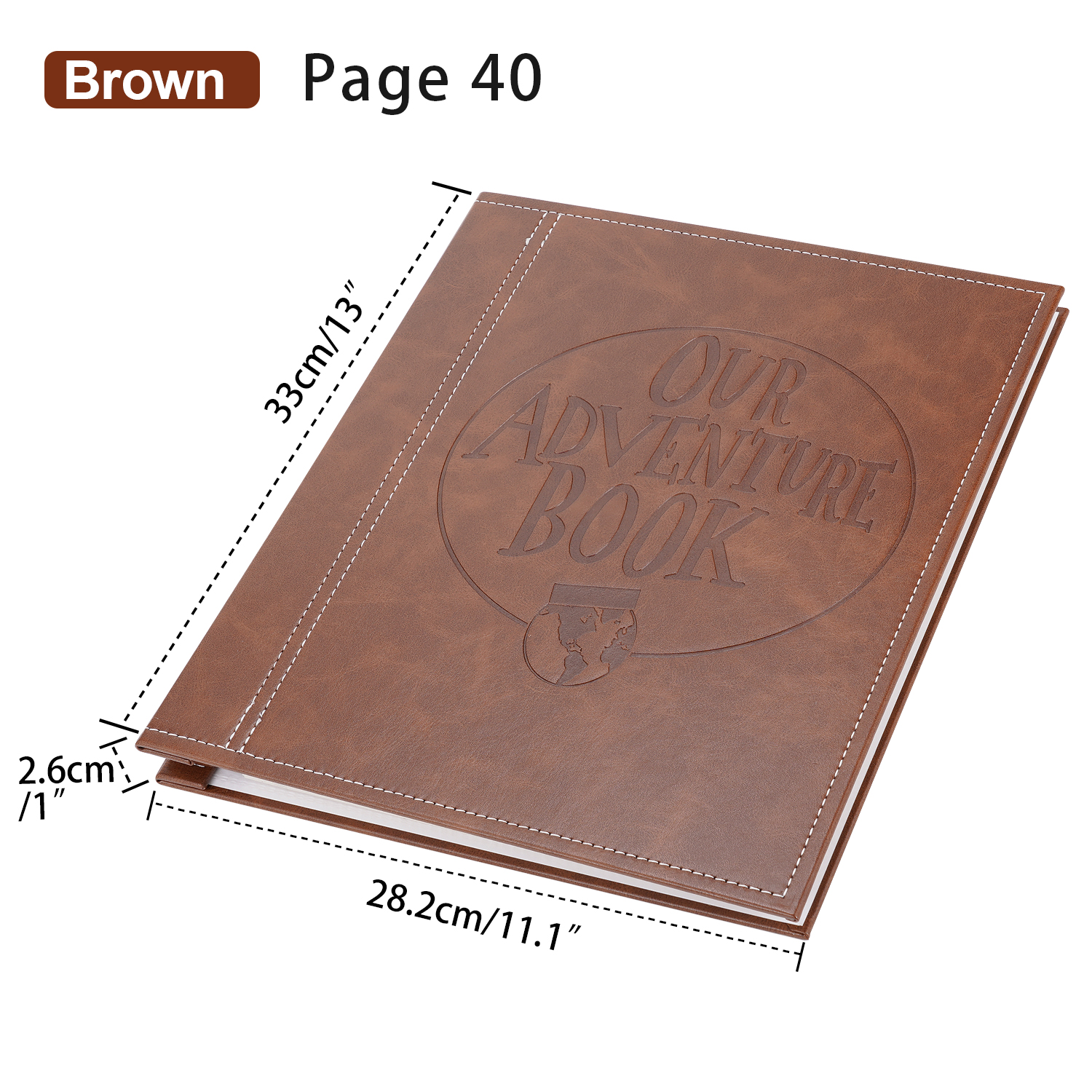 40 Pages PU Leather Photo Album Our Adventure Book DIY Handmade Retro Scrapbook - Picture 12 of 13