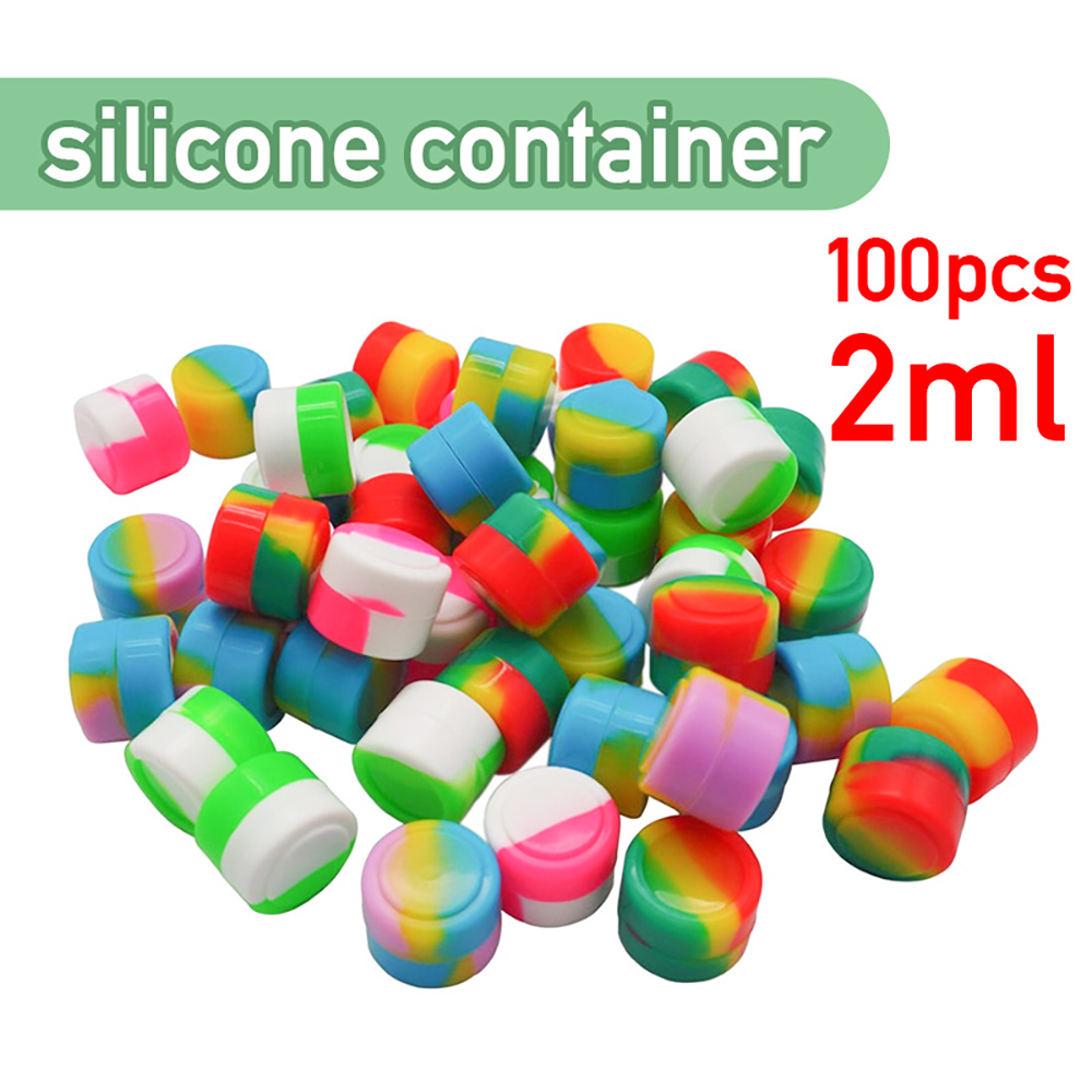 100-300PCS 2ML Wax Silicone Concentrate Containers Non-Stick Oil Jars Set USA
