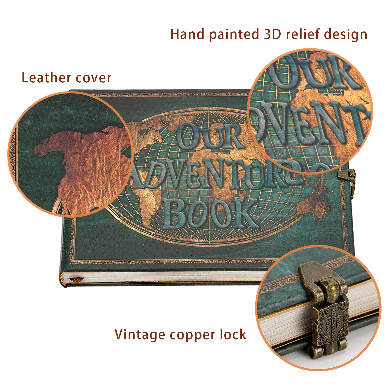 4 Type 180 Page Our Adventure Book Scrapbook Photo Album DIY Handmade Retro Gift - Picture 14 of 28