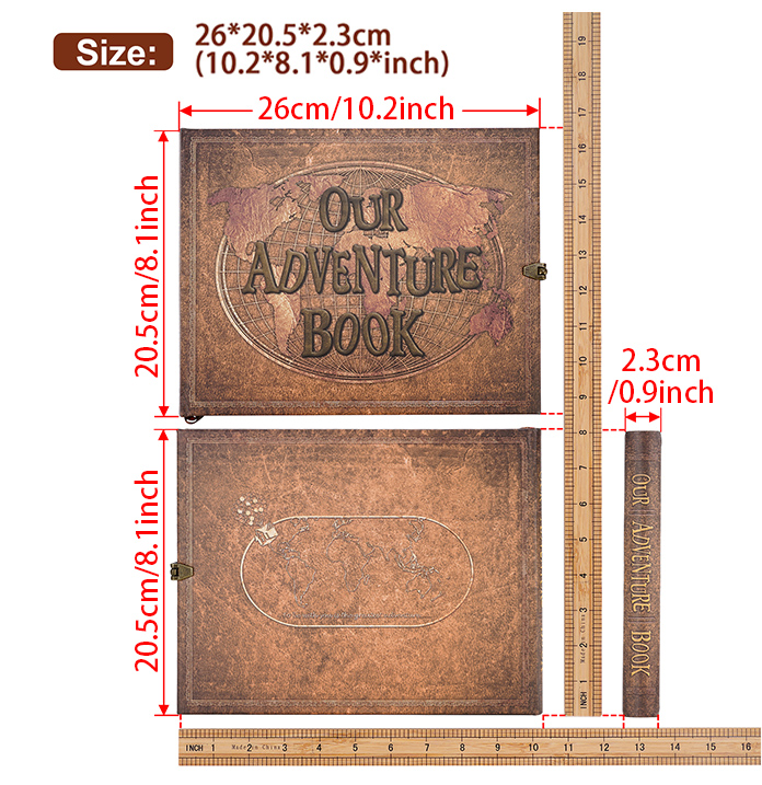 4 Type 180 Page Our Adventure Book Scrapbook Photo Album DIY Handmade Retro Gift - Picture 23 of 28