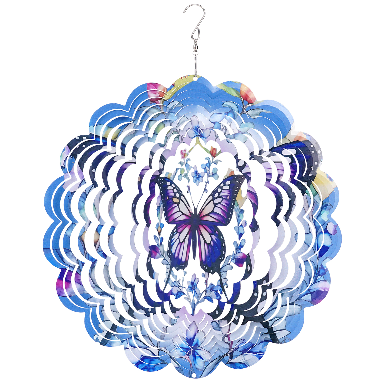 3D 12in Hanging Metal Wind Spinners for Yard Garden Outdoor Decor 2 Styles USA - Picture 14 of 14