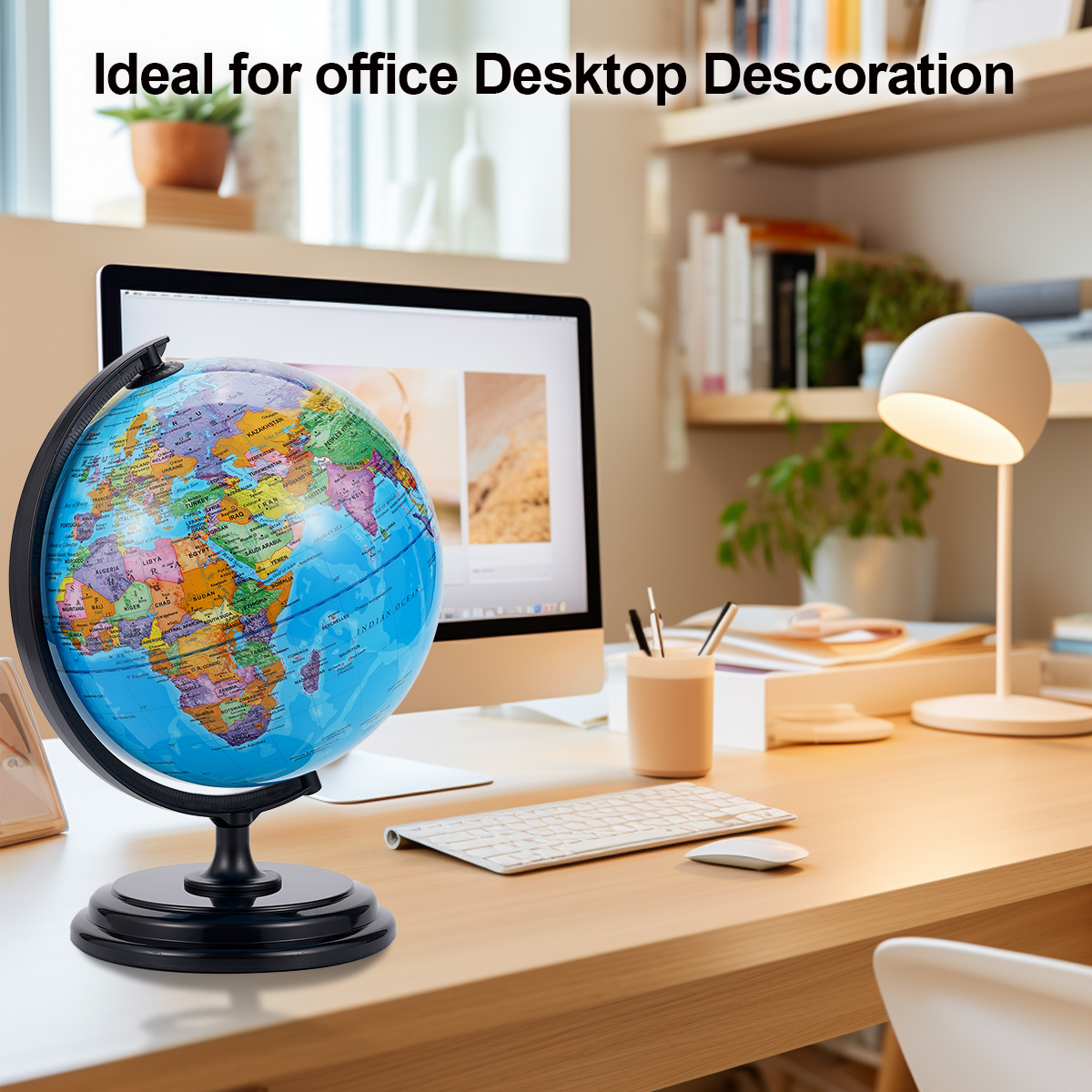 3D AR Large World Globe on Stand Rotating World Map Illuminated Night Lamp Gift