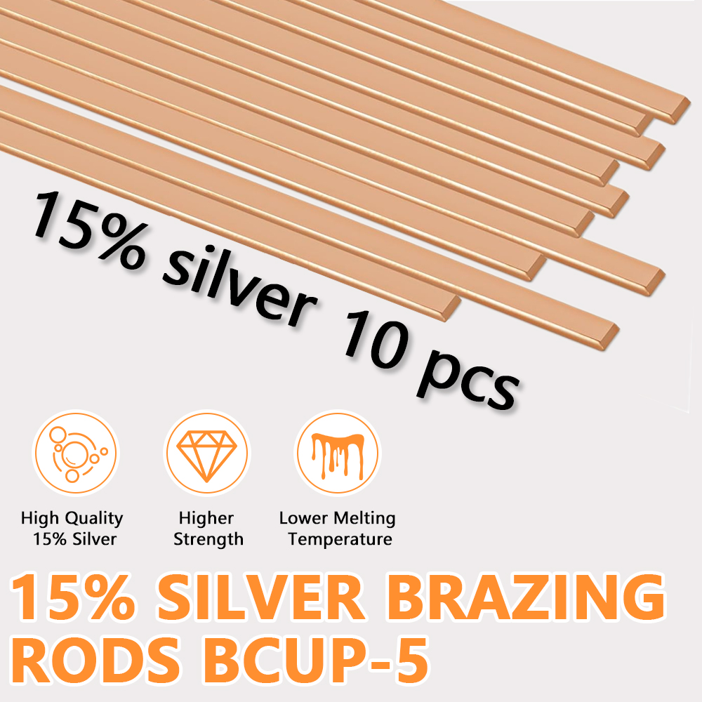 10-40 Sticks Brazing Rod BCuP-5 15% Silver for HVAC & Industrial Applications