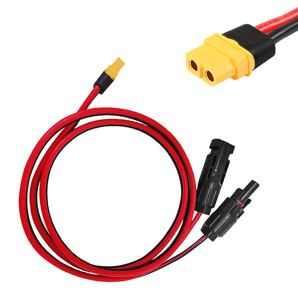 XT60/XT60I Female to Solar Connector Solar Panel Extension Charging Cable 20ft