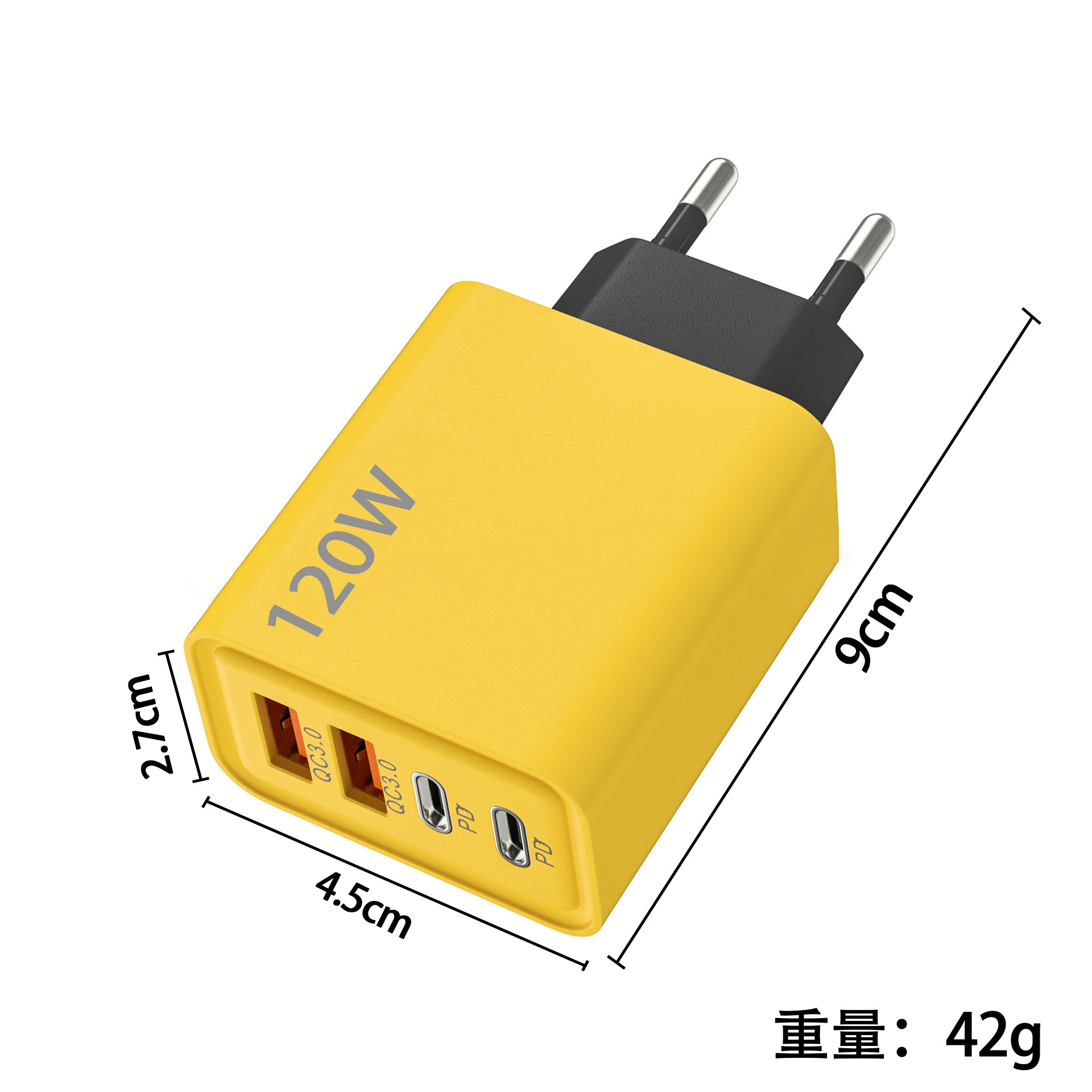 Schnellladegerät 120W Netzteil 2x USB-C + 2x USB Charger Mehrfach Stecker 4-fach - Picture 20 of 20