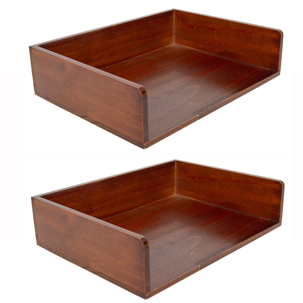 Wooden Document Letter Tray Office Desk Paper Files Storage Holder Organizers UK