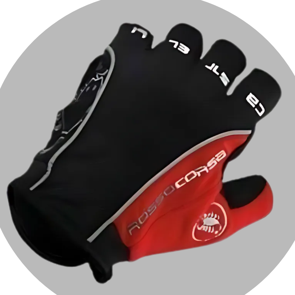 HALBFINGER CASTELLI ROSSO CORSA CLASSIC FAHRRAD FAHRRADHANDSCHUHE - Bild 4 von 5