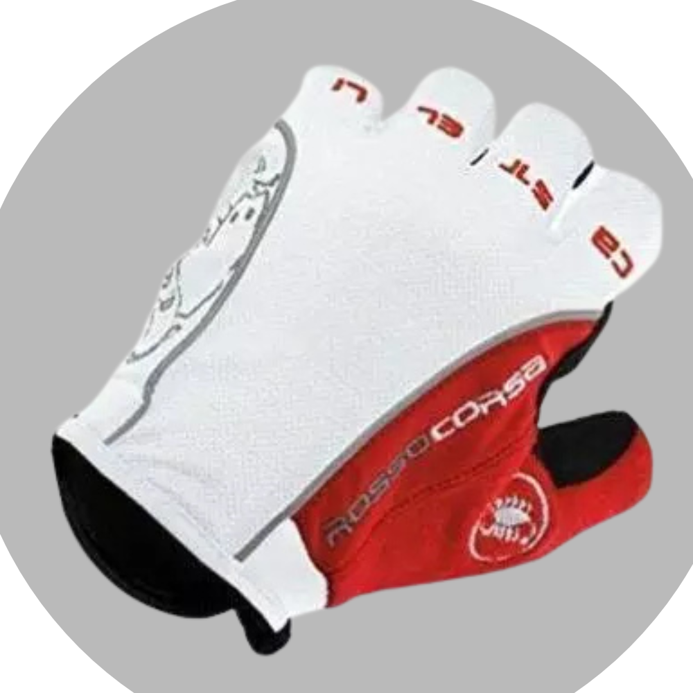 HALBFINGER CASTELLI ROSSO CORSA CLASSIC FAHRRAD FAHRRADHANDSCHUHE - Bild 5 von 5