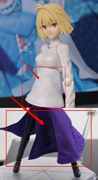 Custom 1/12 Scale Top Clothes Skirt Model for 6'' Arcueid Brunestud Figma Body - Picture 12 of 13