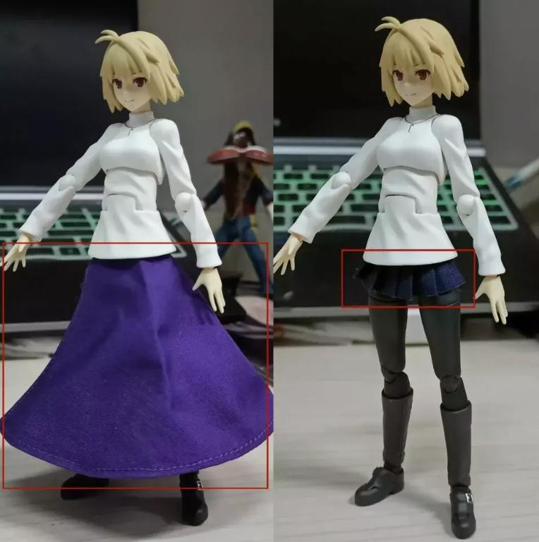 Custom 1/12 Scale Top Clothes Skirt Model for 6'' Arcueid Brunestud Figma Body - Picture 13 of 13