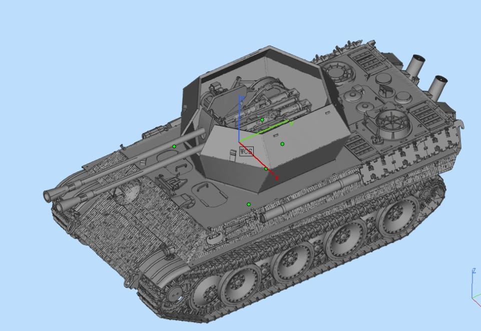 3D printing 1/72 Panther (Chassis) "Kugelblitz" /55mm/88mm gun Unpainted Kit - Picture 16 of 16