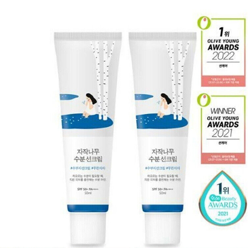 ROUND LAB Birch Juice Moisturizing Sun Cream SPF 50+ PA++++ 50ml+50ml AU - Picture 8 of 9