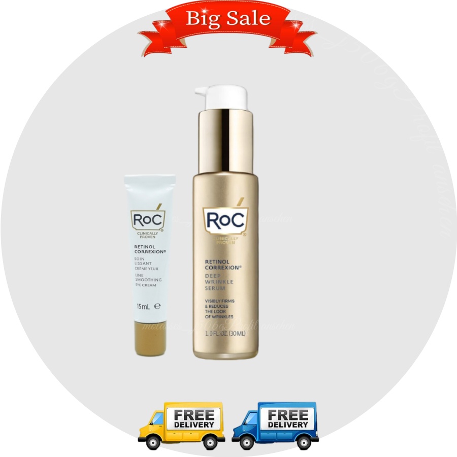 'RoC Retinol Correxion Deep Wrinkle Serum/Revive+Glow Daily Serum/Eye Cream NEW