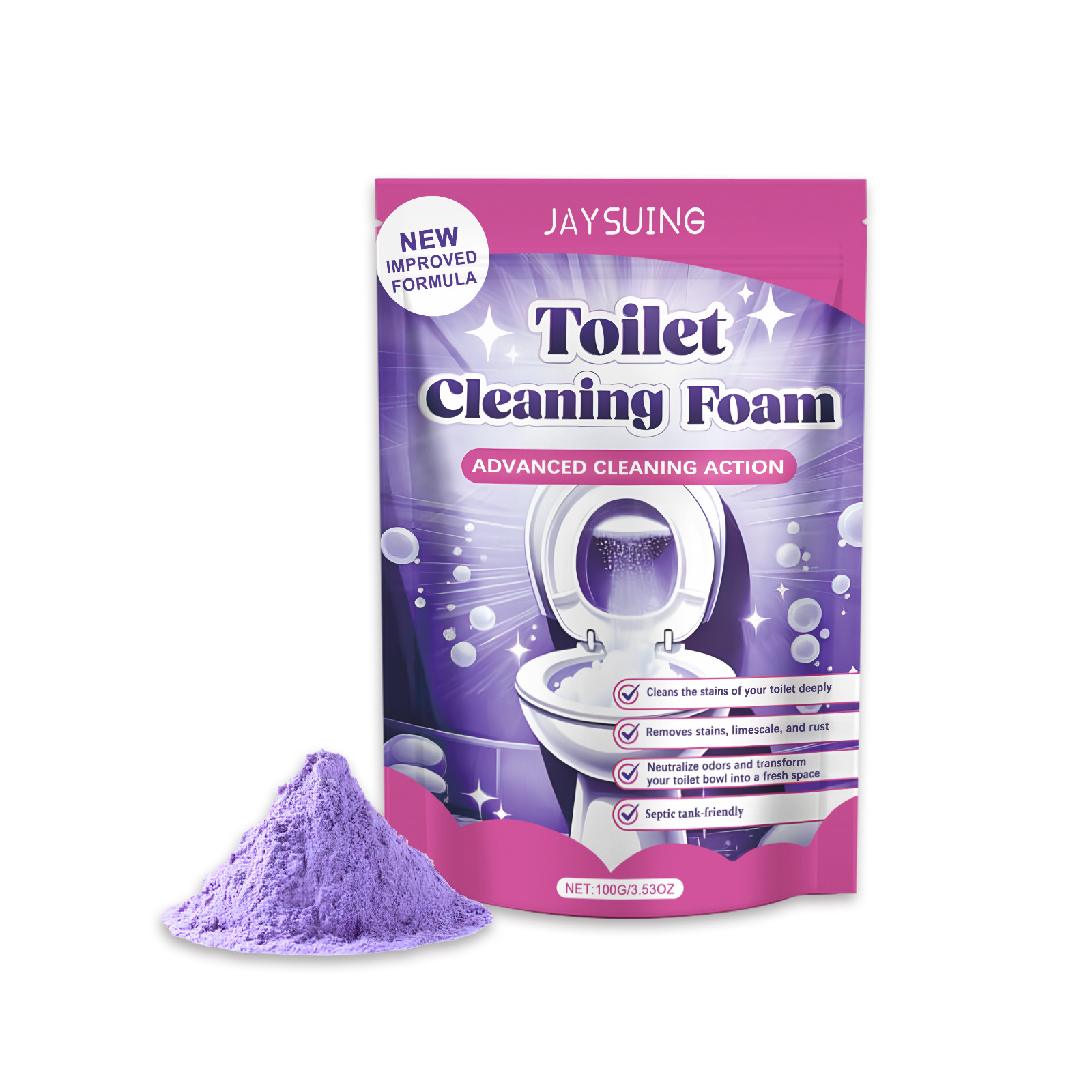 Fizzclean Toilet Foam Cleaner, Insta-Action Fizzclean Foam Cleaner 100g