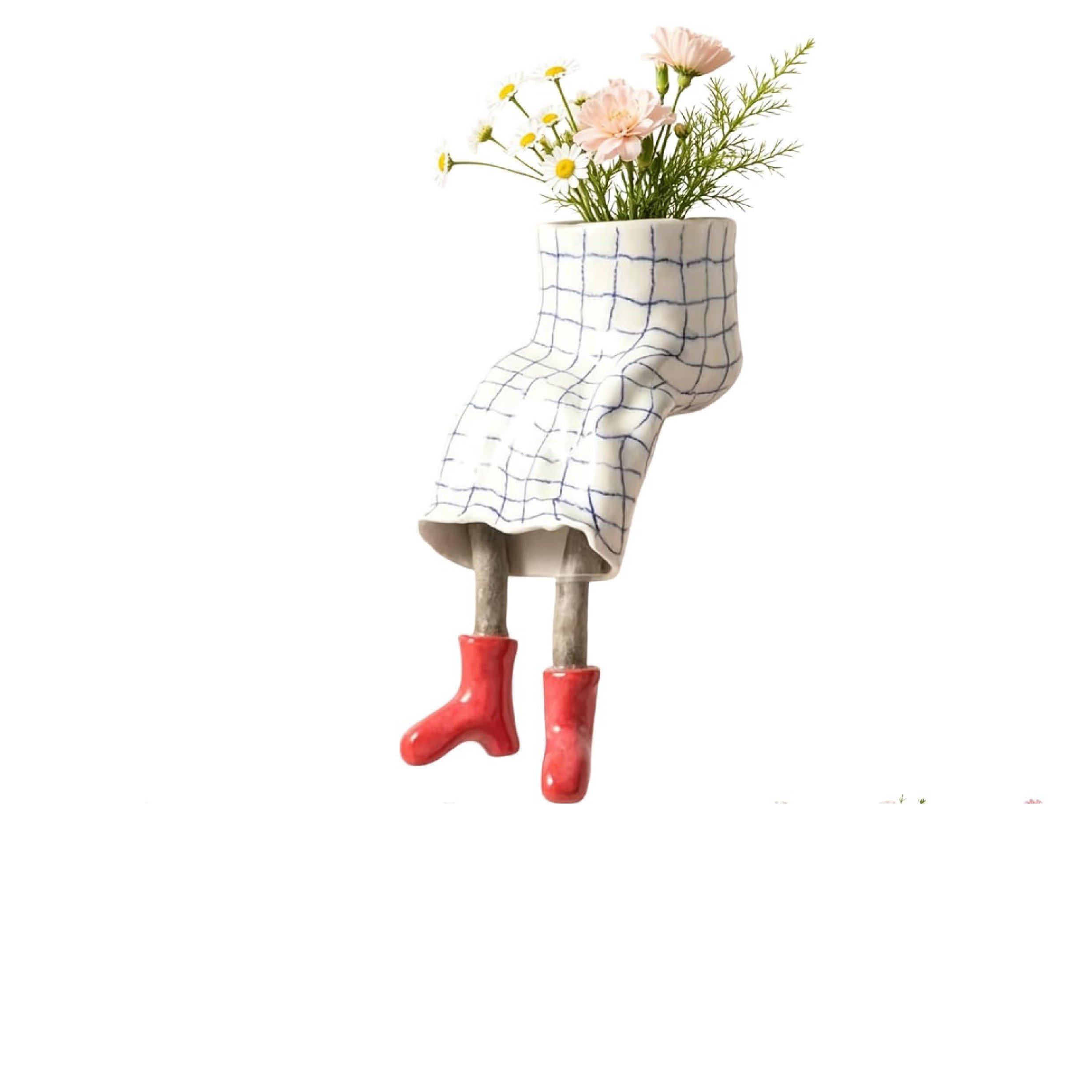 Resin Sitting Legs-Shaped Flowerpots Cute Dangling Leg Planter Home Decor AU