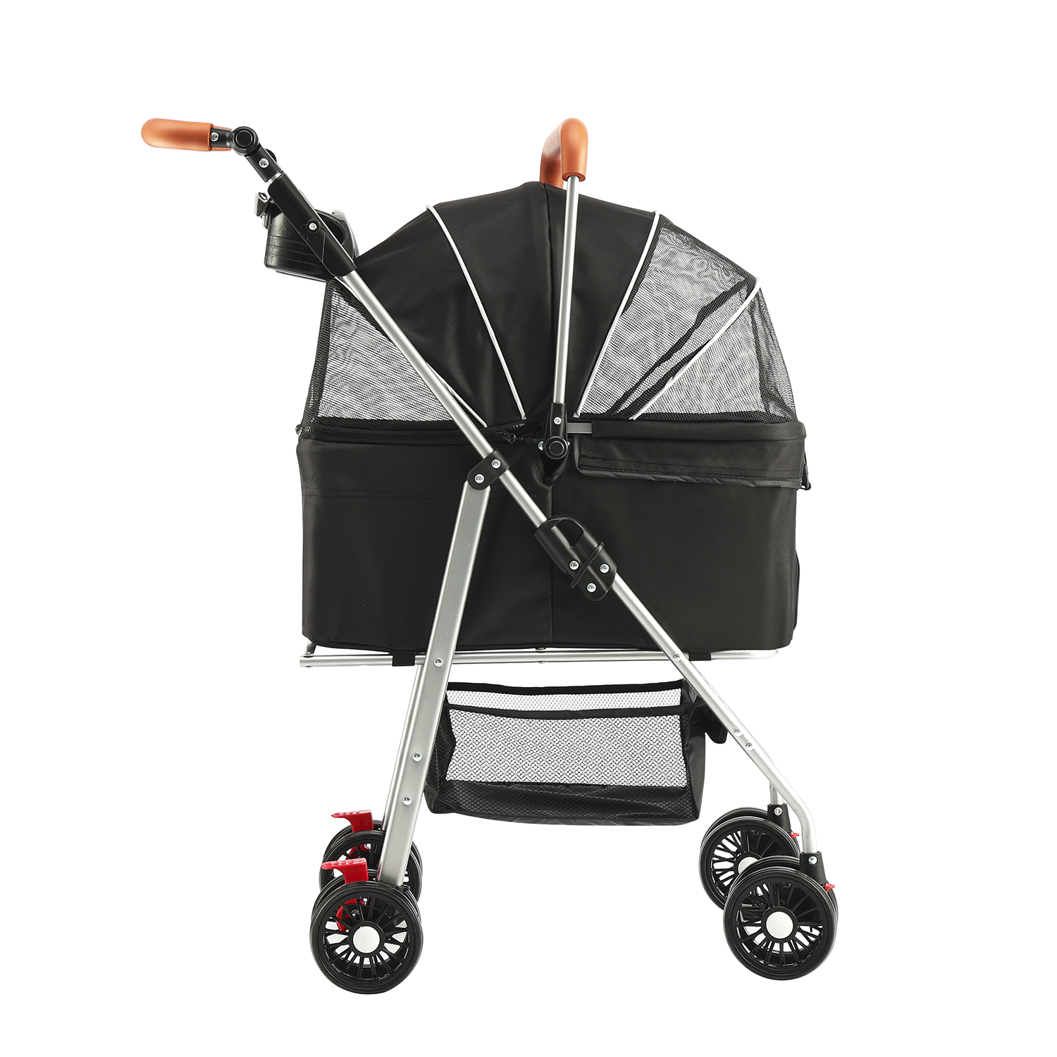 Hundewagen 3 in 1 Hundebuggy klappbar für Hunde & Katzen bis 15 kg Katzenbuggy - Bild 11 von 25
