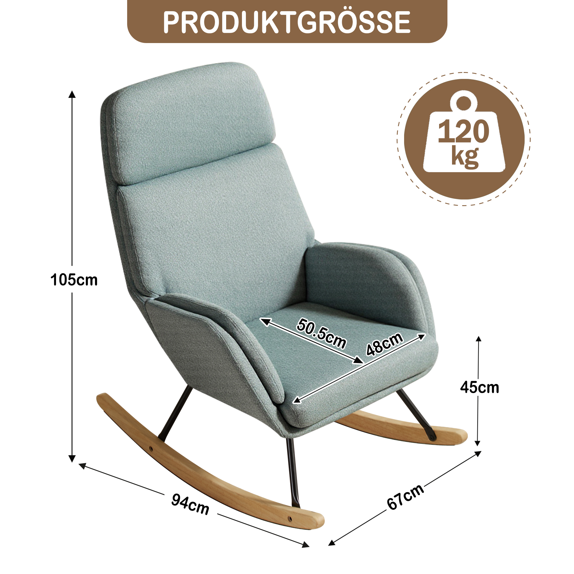 Schaukelstuhl Bequemer Stillsessel Lesesessel Relaxstuhl Schwingsessel Sessel