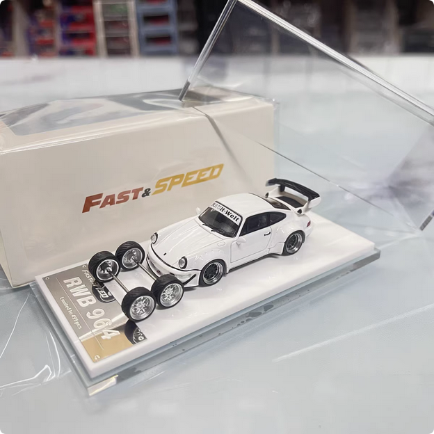 Modellino auto in lega FS 1:64 Porsche RWB 993 964 GT Tail Wing Edition velocità veloce - Foto 7 di 7