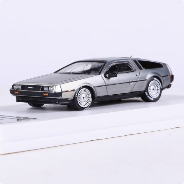 MJ 1: 64 Back to the Future Time Machine Delorian DMC-12 Simulation Alloy Car Mo - Picture 11 of 15