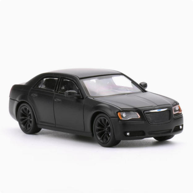 596 Modell 1:64 Chrysler 300C matt schwarz metall lila Alu Automodell - Bild 11 von 12