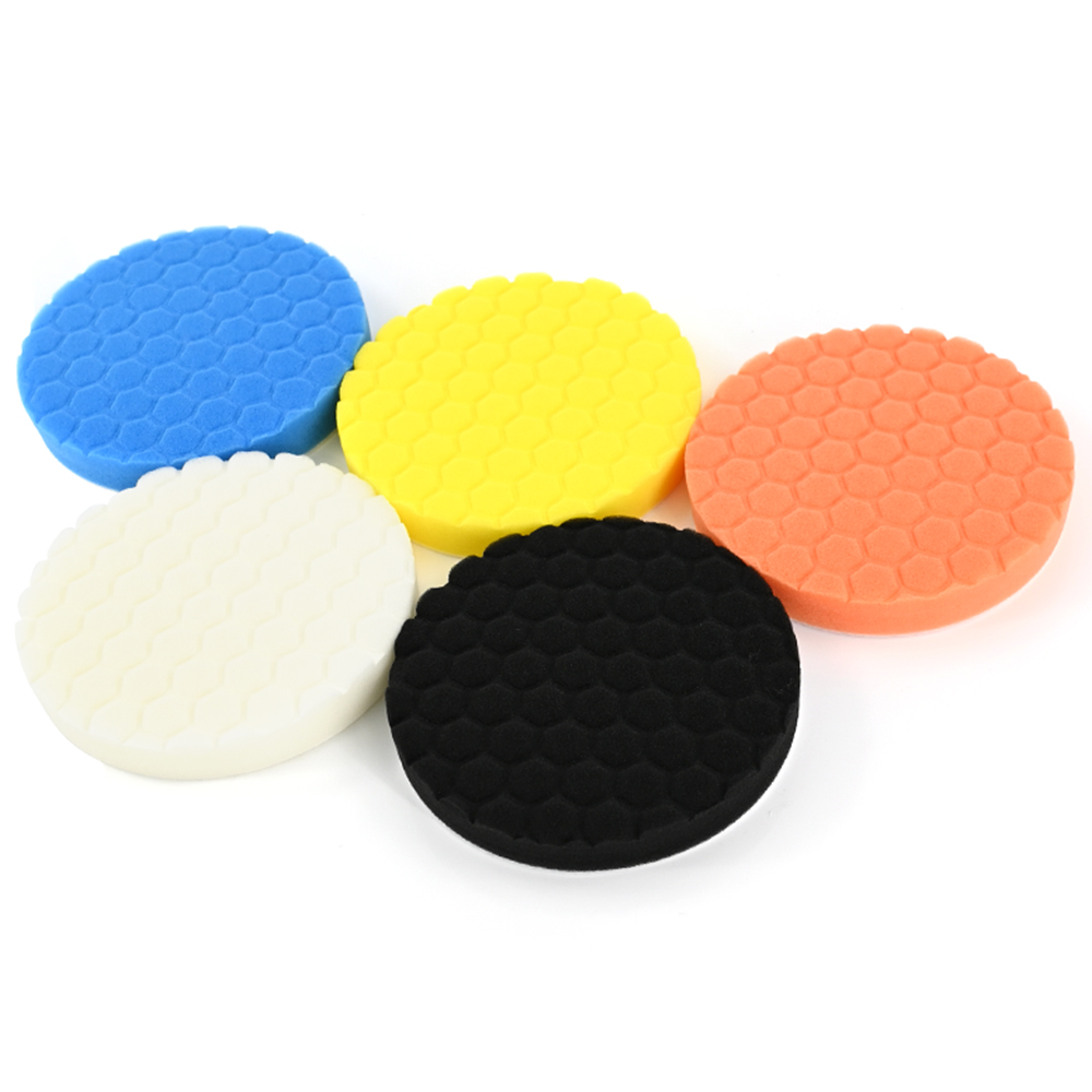 Polishi Pad 5/6/7inch Car Waxing Foam Kit Buffer Polisher Buffing Wheel 5Pcs