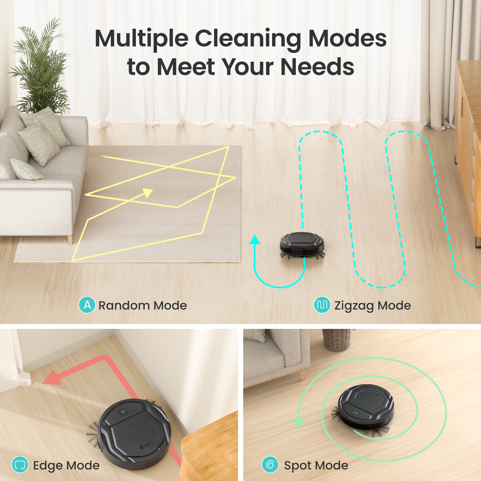 Lefant Robot Vacuum Cleaner Self-Charging Robotic Vacuums Obstacle Avoidance