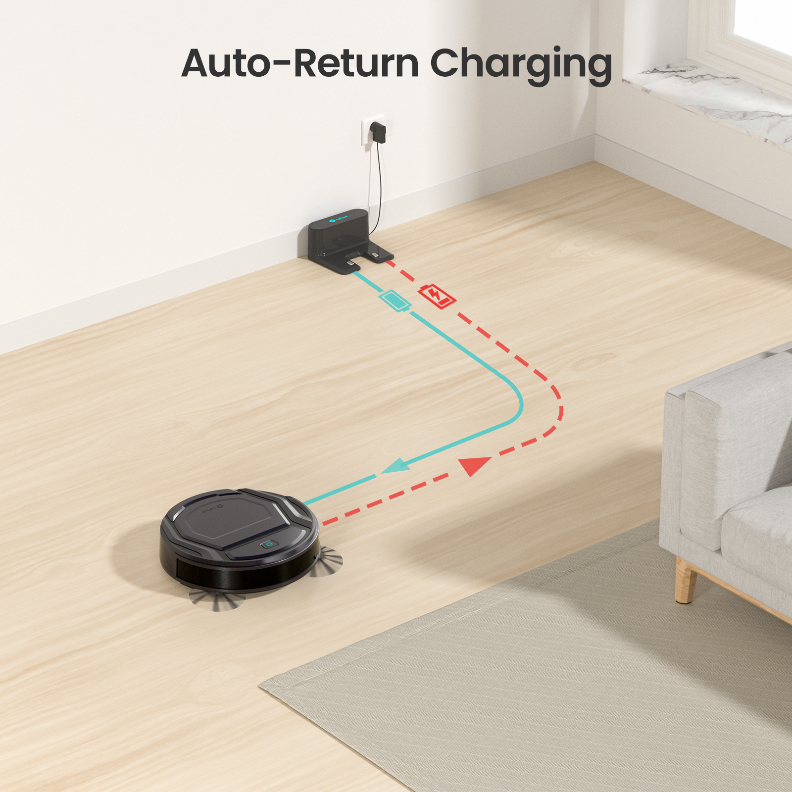 Lefant Robot Vacuum Cleaner Self-Charging Robotic Vacuums Obstacle Avoidance