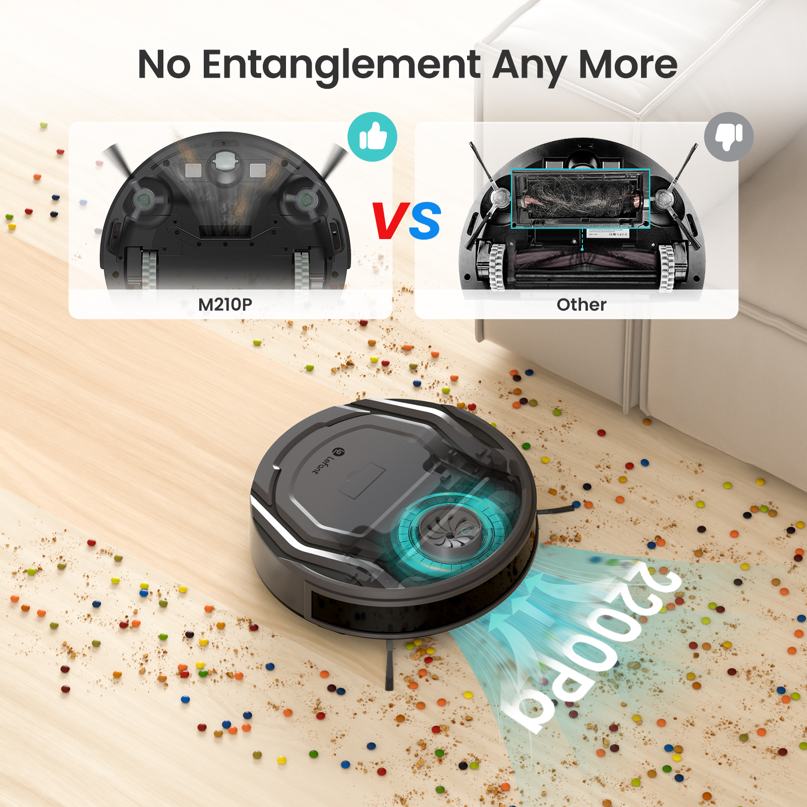 Lefant Robot Vacuum Cleaner Self-Charging Robotic Vacuums Obstacle Avoidance