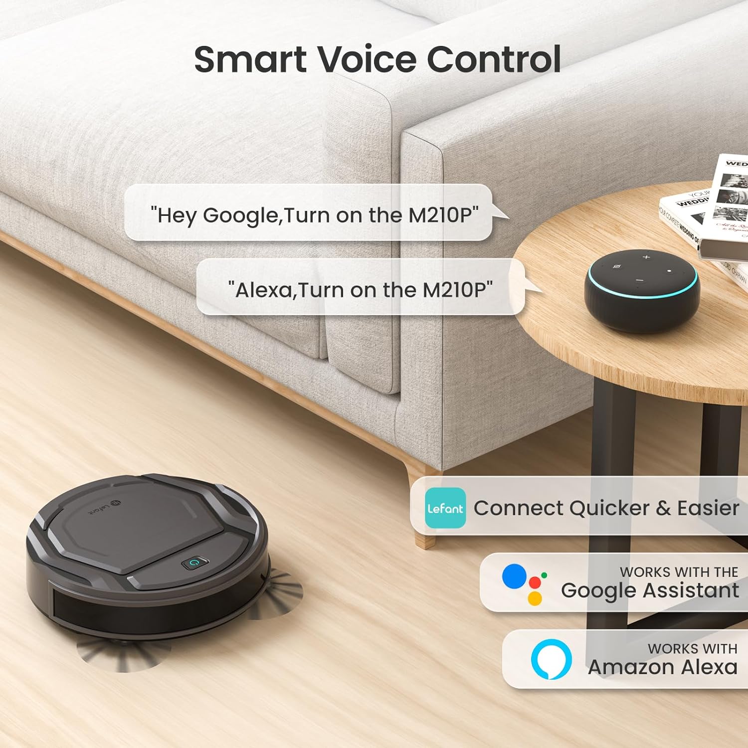 Lefant Robot Vacuum Cleaner Slim Self-Charging 2200Pa Wi-FiAppAlexa Control