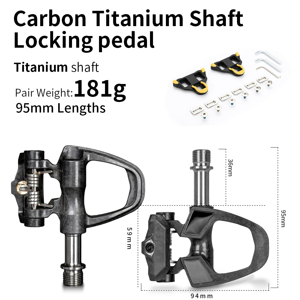 KORE Carbon Fiber Clipless Pedals Titanium Spindle 9/16″ MTB/Road eBike 161g - Picture 11 of 12