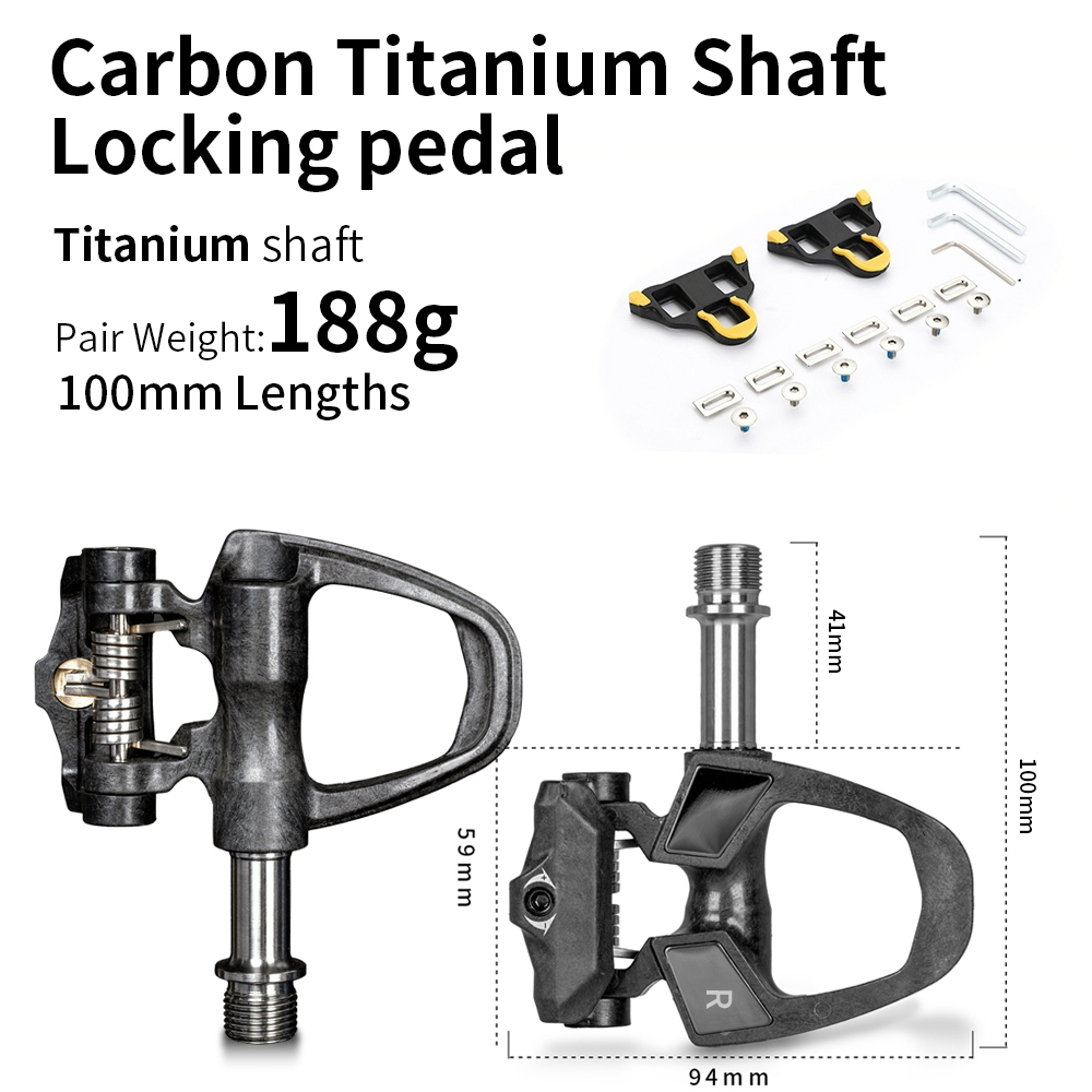 KORE Carbon Fiber Clipless Pedals Titanium Spindle 9/16″ MTB/Road eBike 161g - Picture 12 of 12