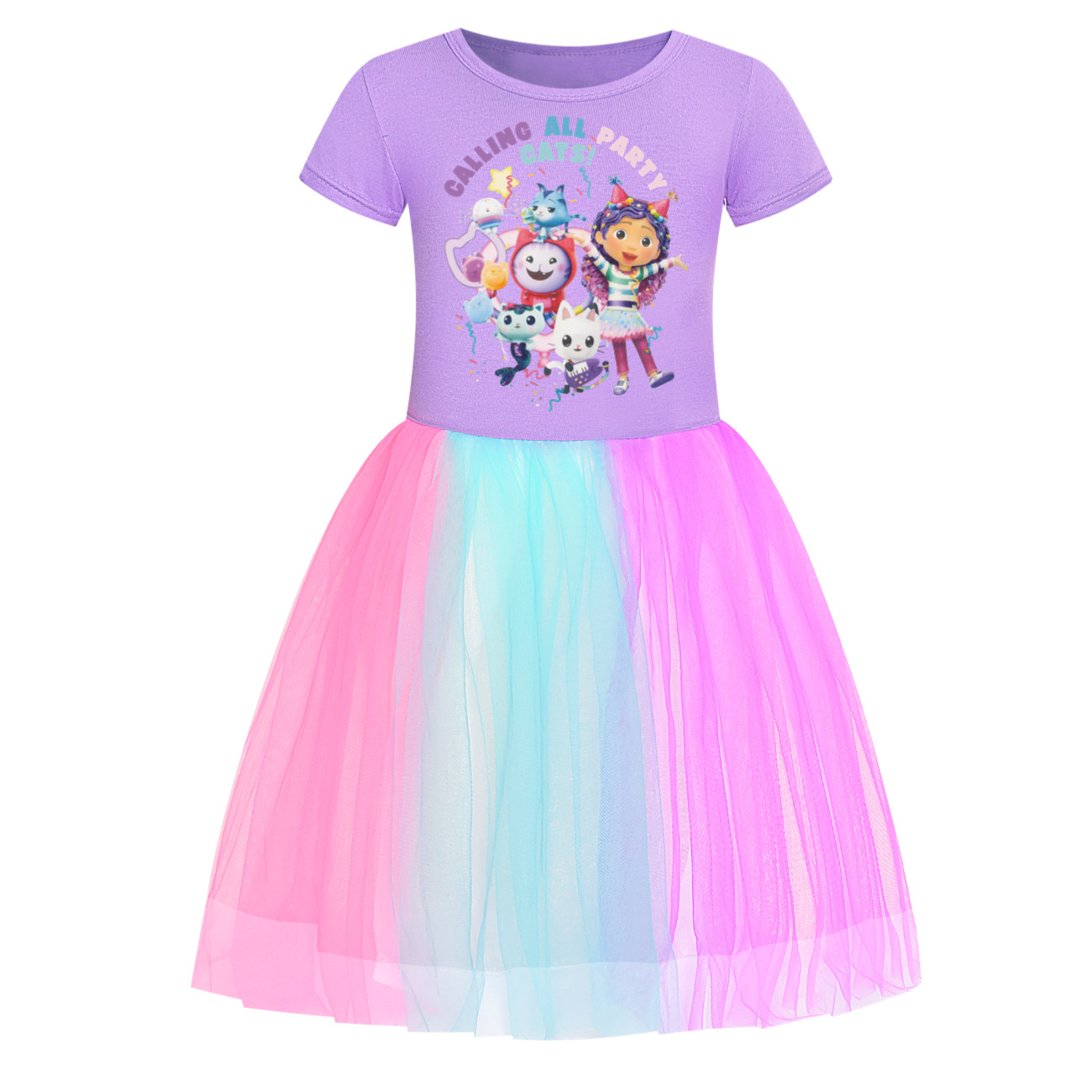 Girls GABBY’S DOLLHOUSE Dress Kids Rainbow Mesh Party Princess Tutu Skirts Gift - Picture 26 of 30